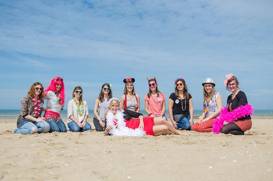 photo enterrement de vie de jeune fille, EVJF à Cabourg en Normandie