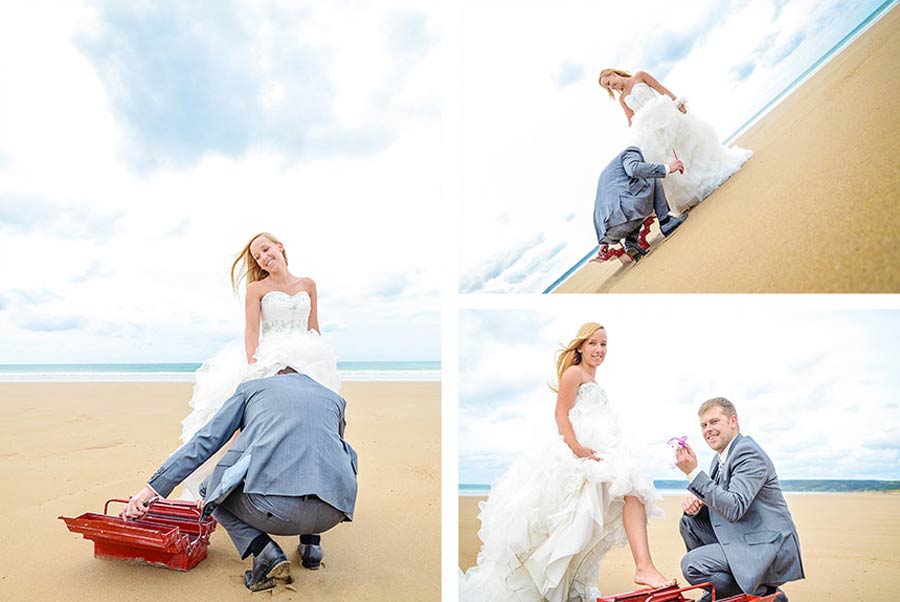 Photo de trash the dress et séance after en Normandie dans la Manche